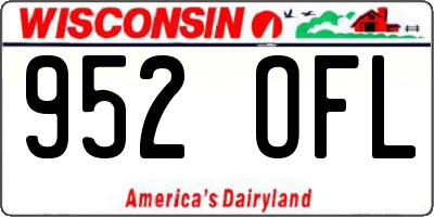 WI license plate 952OFL