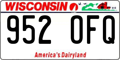 WI license plate 952OFQ