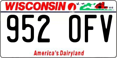 WI license plate 952OFV