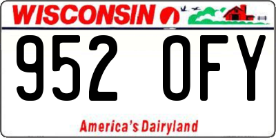 WI license plate 952OFY