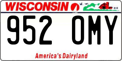 WI license plate 952OMY