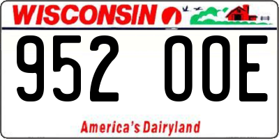WI license plate 952OOE