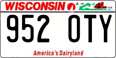 WI license plate 952OTY