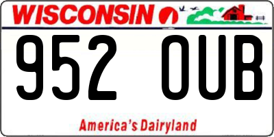 WI license plate 952OUB