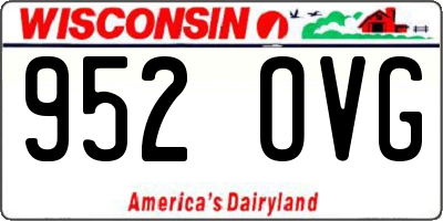 WI license plate 952OVG
