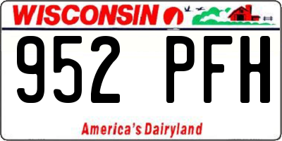 WI license plate 952PFH