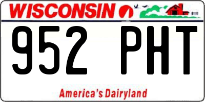 WI license plate 952PHT
