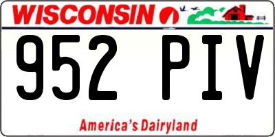 WI license plate 952PIV