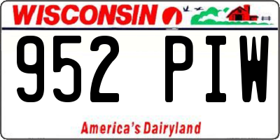WI license plate 952PIW