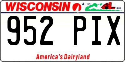 WI license plate 952PIX