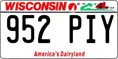 WI license plate 952PIY