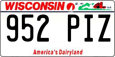 WI license plate 952PIZ