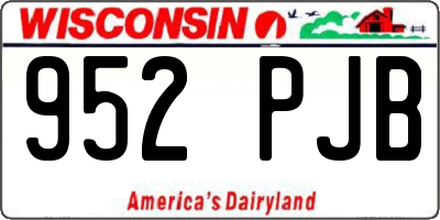 WI license plate 952PJB