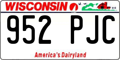 WI license plate 952PJC