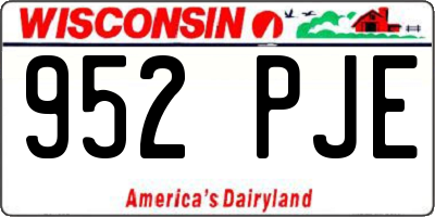 WI license plate 952PJE
