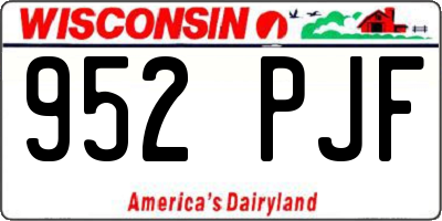 WI license plate 952PJF