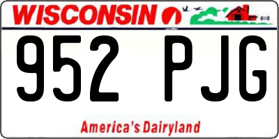 WI license plate 952PJG