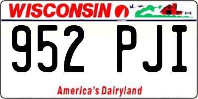 WI license plate 952PJI
