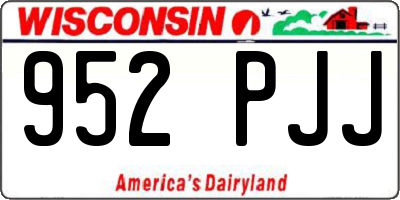 WI license plate 952PJJ