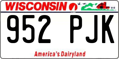 WI license plate 952PJK