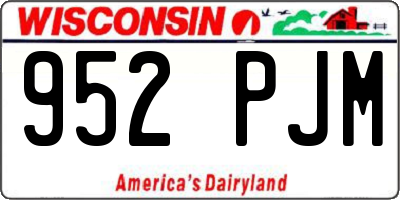 WI license plate 952PJM