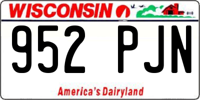 WI license plate 952PJN