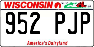 WI license plate 952PJP