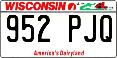 WI license plate 952PJQ
