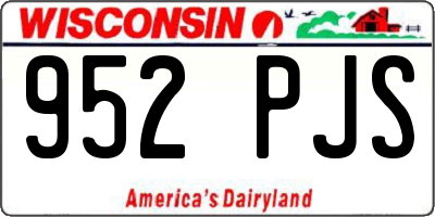 WI license plate 952PJS