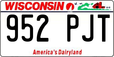 WI license plate 952PJT