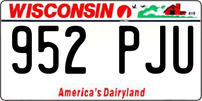WI license plate 952PJU