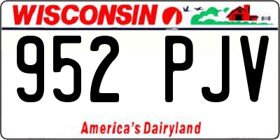 WI license plate 952PJV