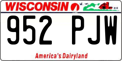 WI license plate 952PJW