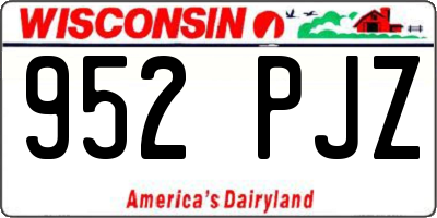 WI license plate 952PJZ