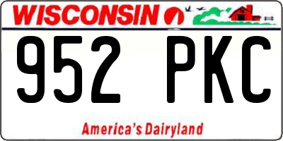 WI license plate 952PKC