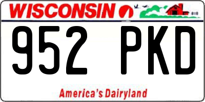 WI license plate 952PKD