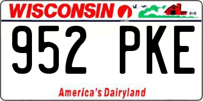 WI license plate 952PKE