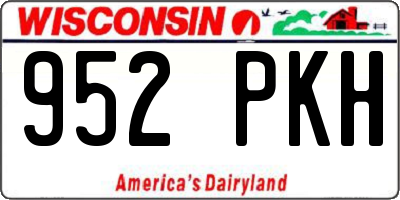 WI license plate 952PKH