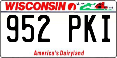 WI license plate 952PKI