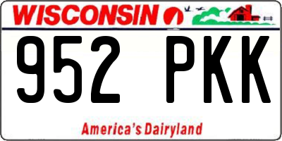 WI license plate 952PKK
