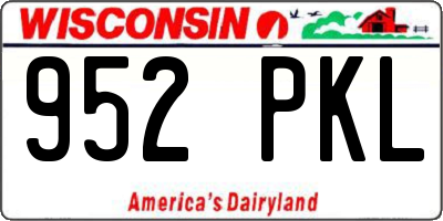 WI license plate 952PKL