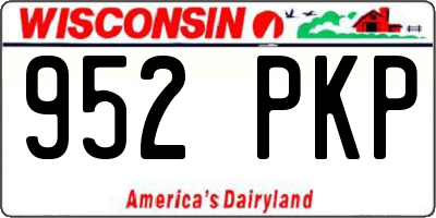 WI license plate 952PKP