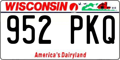WI license plate 952PKQ