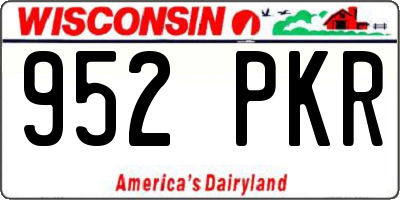 WI license plate 952PKR