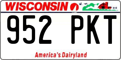 WI license plate 952PKT