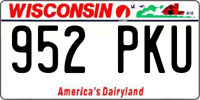 WI license plate 952PKU