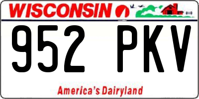 WI license plate 952PKV