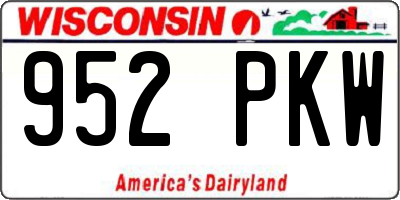 WI license plate 952PKW