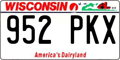 WI license plate 952PKX