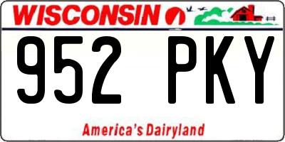 WI license plate 952PKY